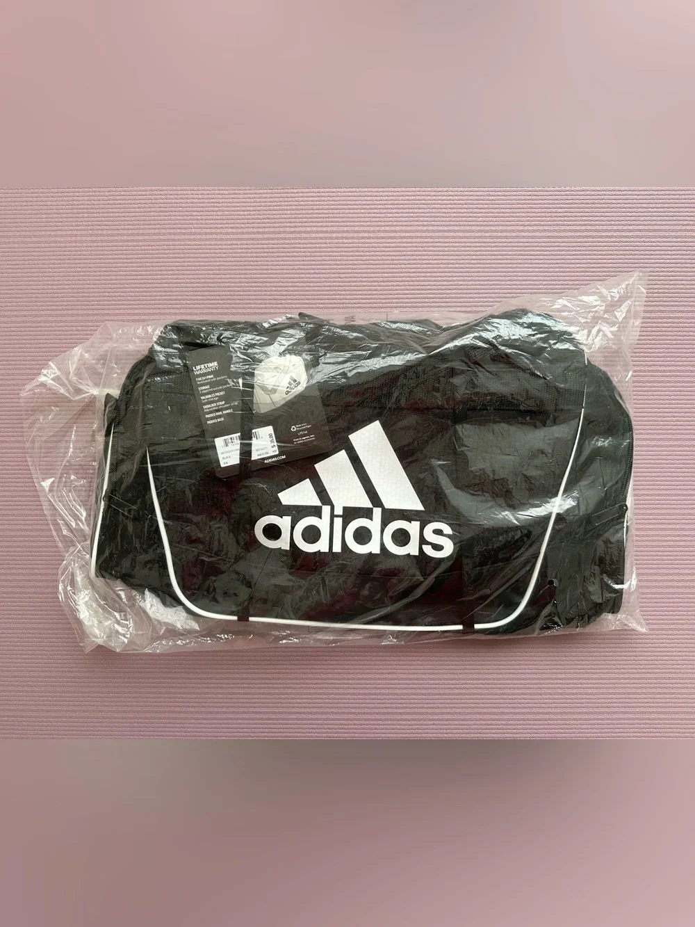 adidas Black Duffel with White Logo